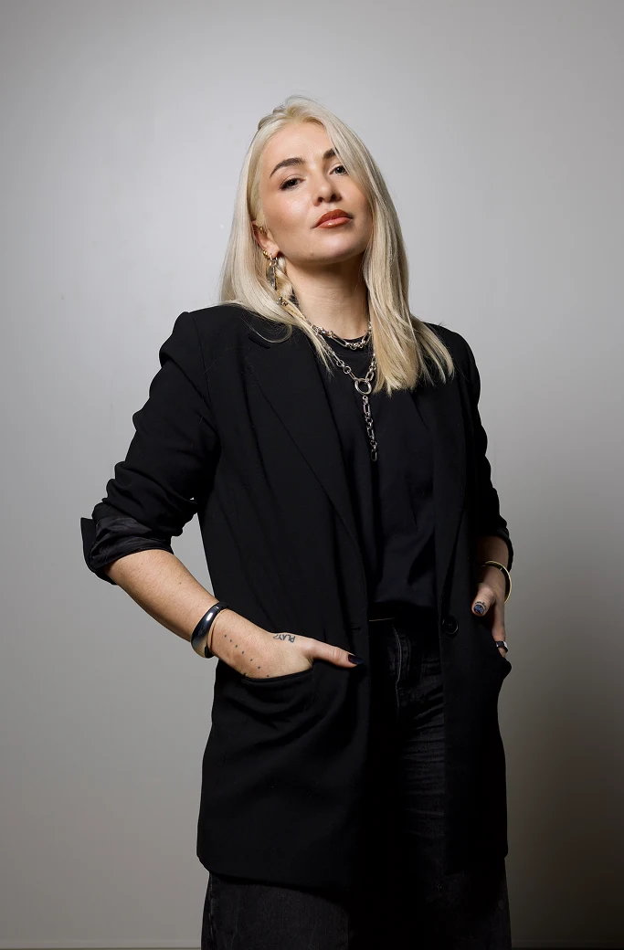 Sam Rowlands, studio portrait